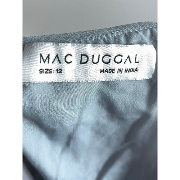 B69 Mac Duggal Sequin Midi Sheath Dress Womens 12 Gray Sleeveless Wedding Guest - Picture 11 of 11